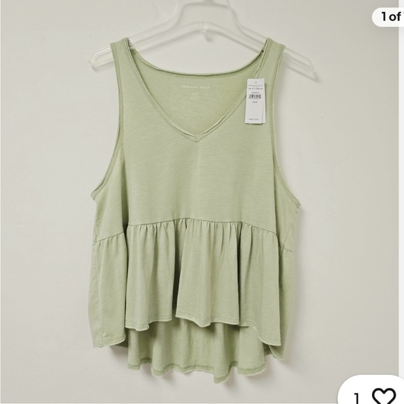 American Eagle Outfitters Tops - 💚 American Eagle Sage Green Tiered Tank Top | Size XL